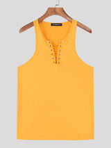 Men's Solid Color Slim Fit Casual Tank SKUL22111