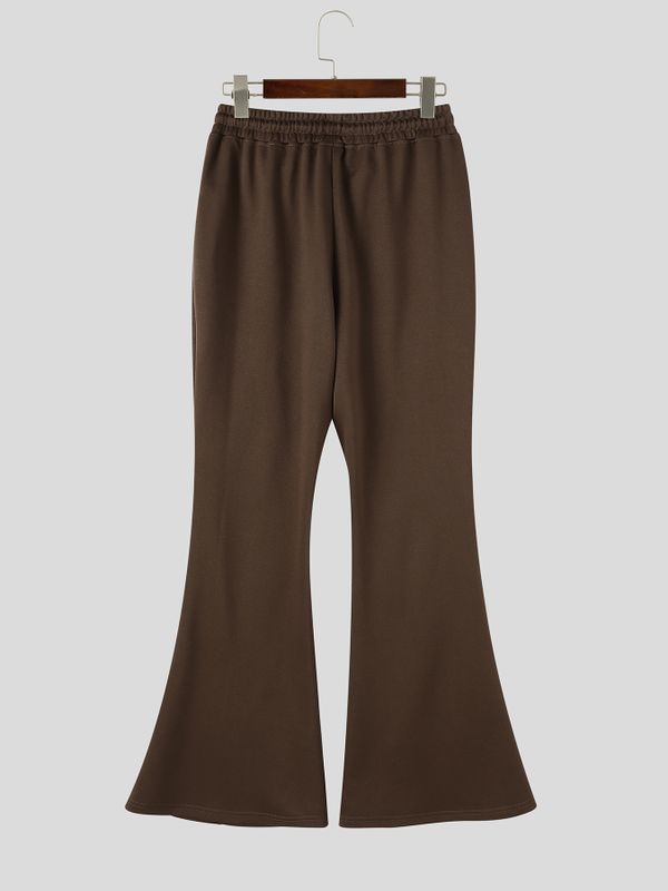 Men's Clean Fit Retro Heavyweight Drape Bell Bottom Full Length Pant SKUL84044