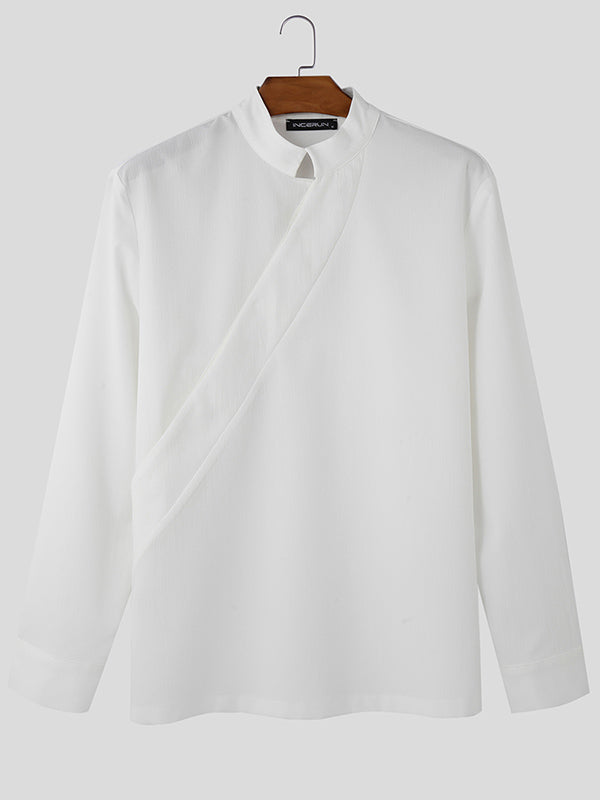 Mens Solid Color Casual Long Sleeve Shirt SKUK99013