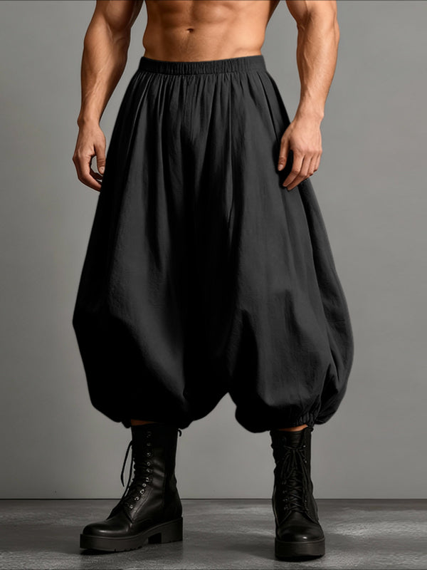 Men's Solid Color Casual Loose Lantern Pant SKUL48688