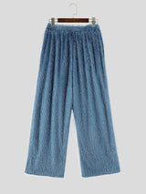 Men's High Street Heavyweight Shaggy Tassel Textured Elastic Waist Wide-Leg Pant SKUL72491