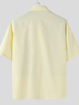 Men's Faux Two Piece Contrast Color Half Sleeve Shirt SKUL41270