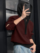 Men's Contrast Color Long Sleeve Hoodie SKUL41566