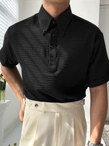 Mens Seersucker Button Down Collar Golf Shirt SKUK05202