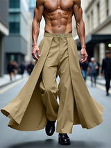 Mens Side Long Hem Patchwork Casual Pant SKUL11910