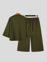 Men's Urban Streetwear Casual Daily Oversized Drop-Shoulder Two Pieces Outfit SKUL83190