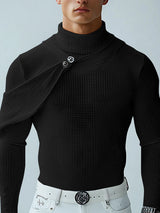 Mens Mesh Splicing Textured Long-Sleeve T-Shirt SKUK98020