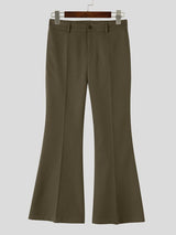 Men's Retro Clean Fit Crisp Drape Tailored Long Flared Suit Pant SKUL82469