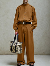 Men's Solid Color Casual Two Pieces Outfit SKUL27271