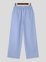 Mens Striped High-Waisted Casual Pant SKUK74691