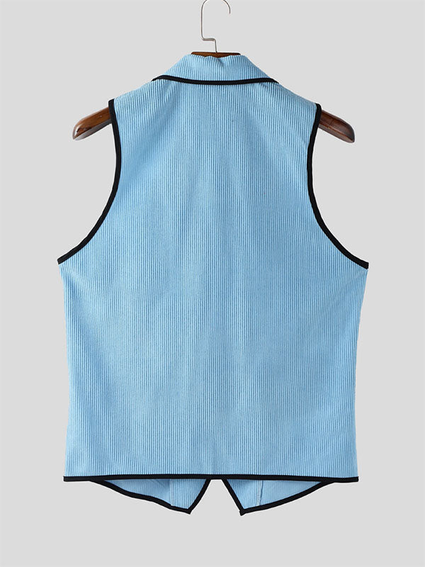 Mens Colorblock Textured Sleeveless Waistcoat SKUL16997