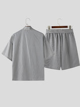 Mens Striped Casual Two Pieces Outfit SKUL08495