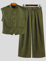 Men's Casual Striped Two Pieces Outfit SKUL39761