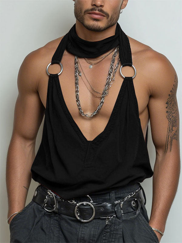 Men's Metal Ring Buckle Casual Tank SKUL22494