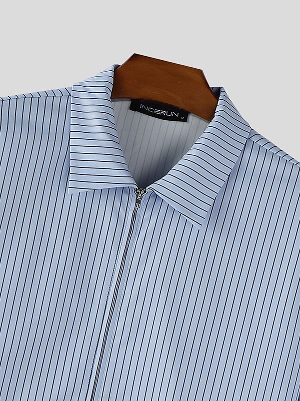 Men's Striped Lightweight Long Sleeve Jacket SKUL35087