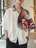 Mens Ethnic Print Short Sleeve Casual Shirt SKUK61538