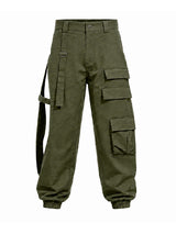 Men's Avant-Garde High Side Slit Cut Out Tactical Cargo Jogger Pant SKUL70351
