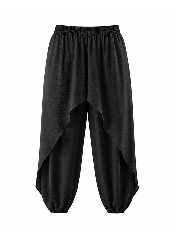 Mens Deconstructed Solid Color Layered Pant SKUK80509