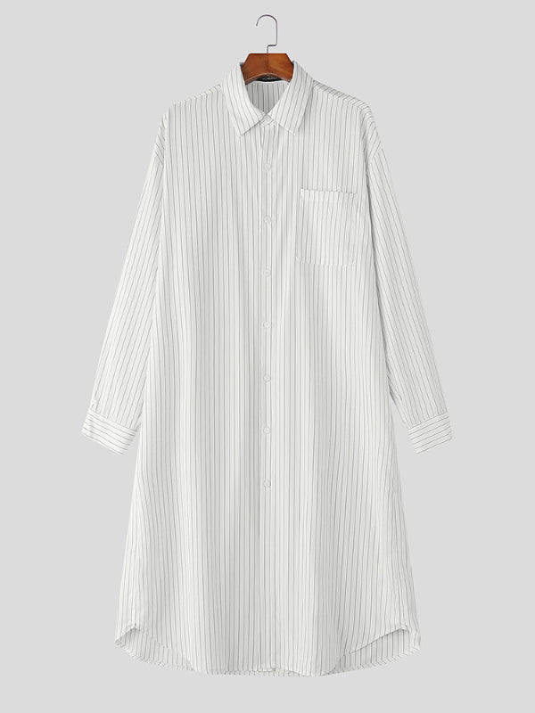 Men's Striped Casual Long Sleeve Shirt SKUL29529