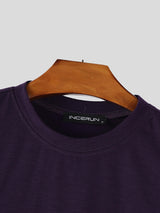 Mens Solid Color Fringe Patchwork Casual Tank SKUL18989