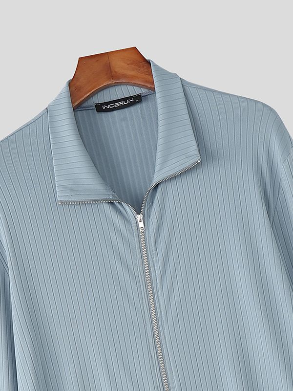 Men's Minimalist Solid Color Textured Long Sleeve Cardigan SKUL46341