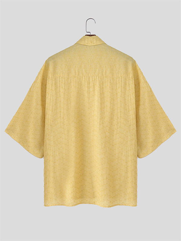 Mens Solid Color Casual Short Sleeve Shirt SKUL07527