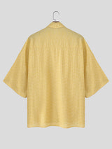 Mens Solid Color Casual Short Sleeve Shirt SKUL07527