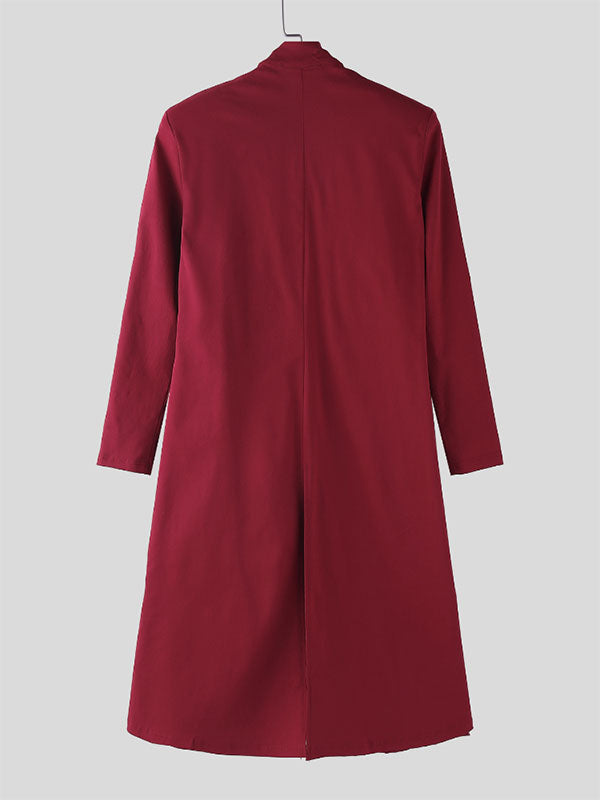 Mens Solid Color Slim Fit Long Sleeve Cardigan SKUL24591