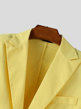 Men's Solid Color Ruffle Patchwork Casual Blazer SKUL40288