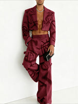 Men's Graffiti Print Cropped Two Pieces Outfit SKUL40124