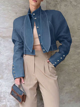 Men's Deconstructed Contrast Stitch Long Sleeve Jacket SKUL32849