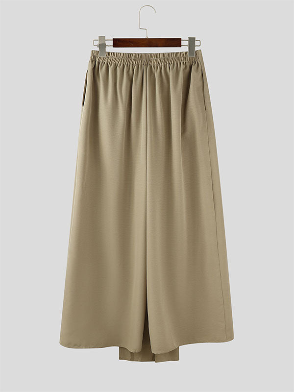 Men's Solid Color Wrinkled Layered Casual Pant SKUL31982