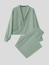 Men's Solid Color Casual Two Piece Outfit SKUL45114