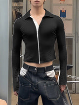 Men's Colorblock Flared Long Sleeve Cardigan SKUL25111