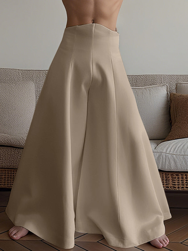 Men's Solid Color High Waist Loose Pant SKUL17988