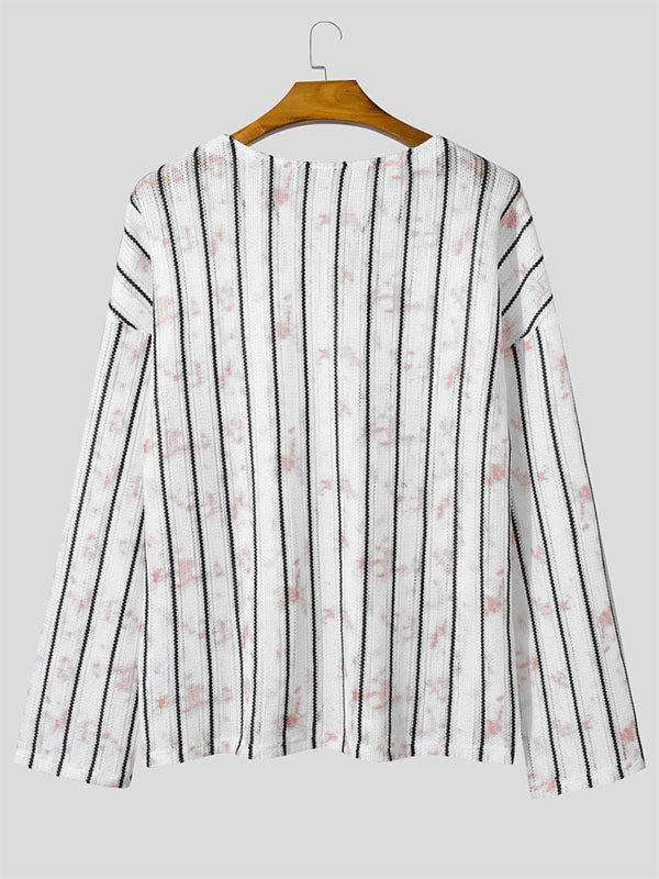 Mens Sheer Mesh Gradient Long Sleeve T-Shirt SKUL19768