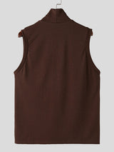 Mens Solid Knit Textured Sleeveless Vest  SKUK63276