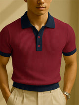 Mens Color Block Textured Short Sleeve T-Shirt SKUL17018