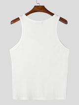 Mens Solid Color Mesh Panel Tank SKUK94746