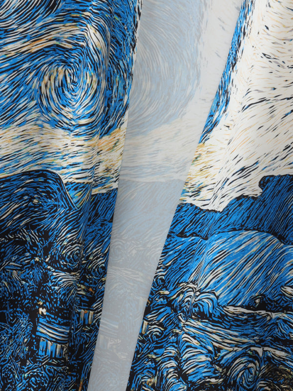 Men's Starry Print Oversized Long Sleeve Cardigan SKUL21156