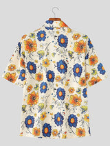 Mens Colorful Floral Print Short Sleeve Shirt SKUL17004