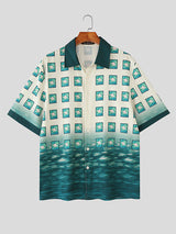Mens Casual Print Short Sleeve Shirt SKUL16589
