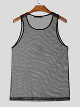 Mens Sheer Mesh Panel Cropped Tank SKUK91513