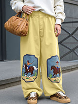 Men's Cartoon Print Wide Leg Casual Pant SKUL25974