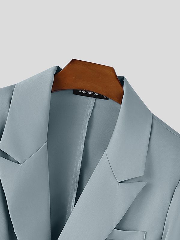 Men's Solid Color Plush Long Sleeve Blazer SKUL46255