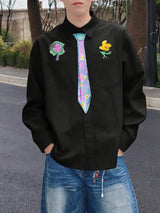 Men's Fun Print Long Sleeve Shirt SKUL41200