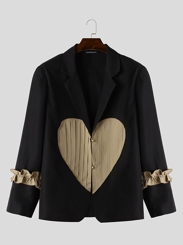 Mens Heart Detail Long Sleeve Blazer SKUK73575