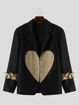 Mens Heart Detail Long Sleeve Blazer SKUK73575