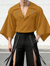Men's Avant-Garde Deep V-Neck Dramatic Bell Sleeves Shirt SKUL51934