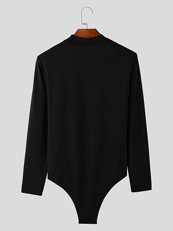 Mens Sheer Mesh Long Sleeve Bodysuit SKUK83534